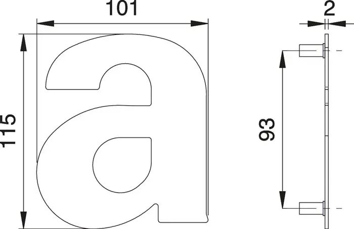 Günstig EDI Hausnummer Buchstabe a Edelstahl matt ( 3000261324 )