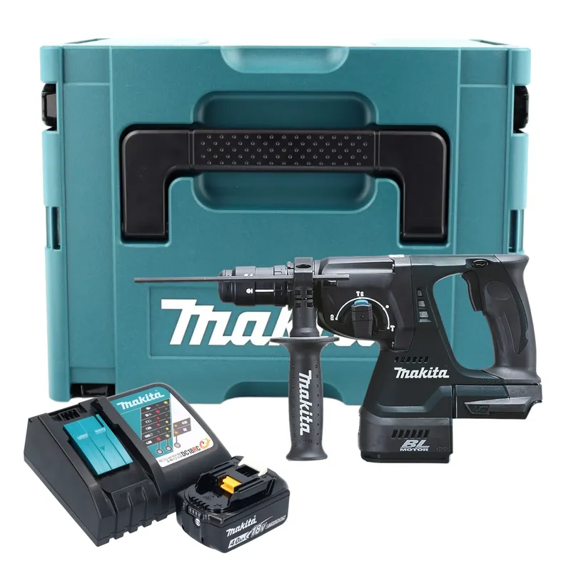 Makita DHR 243 RM1J B Akku Kombihammer 18 V 2,0 J SDS-Plus schwarz + 1x Akku 4,0 Ah + Ladegerät + Schnellwechselfutter + Makpac Günstig