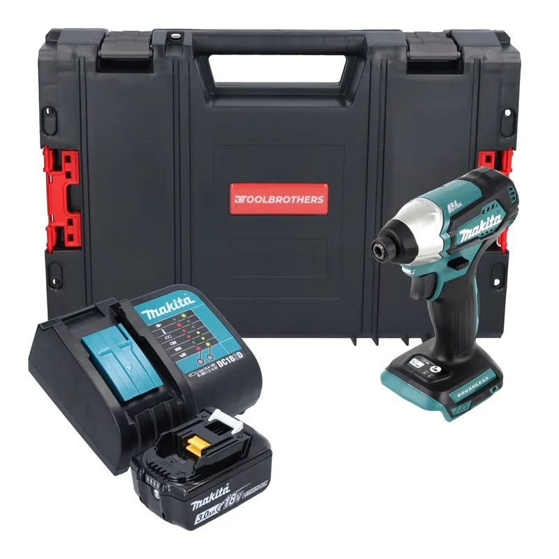 Makita DTD 155 SF1J-R Akku Schlagschrauber 18V 140Nm Brushless + 1x Akku 3,0 Ah + Ladegerät + RHINO Solange Der Vorrat Reicht