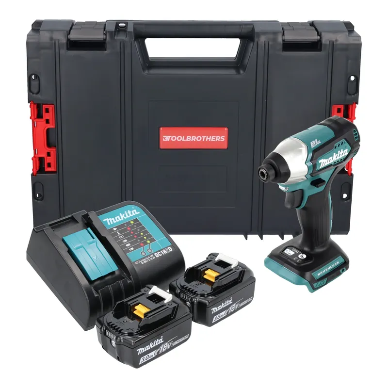 Makita DTD 155 SFJ-R Akku Schlagschrauber 18V 140Nm Brushless + 2x Akku 3,0 Ah + Ladegerät + RHINO Nur Für Kurze Zeit