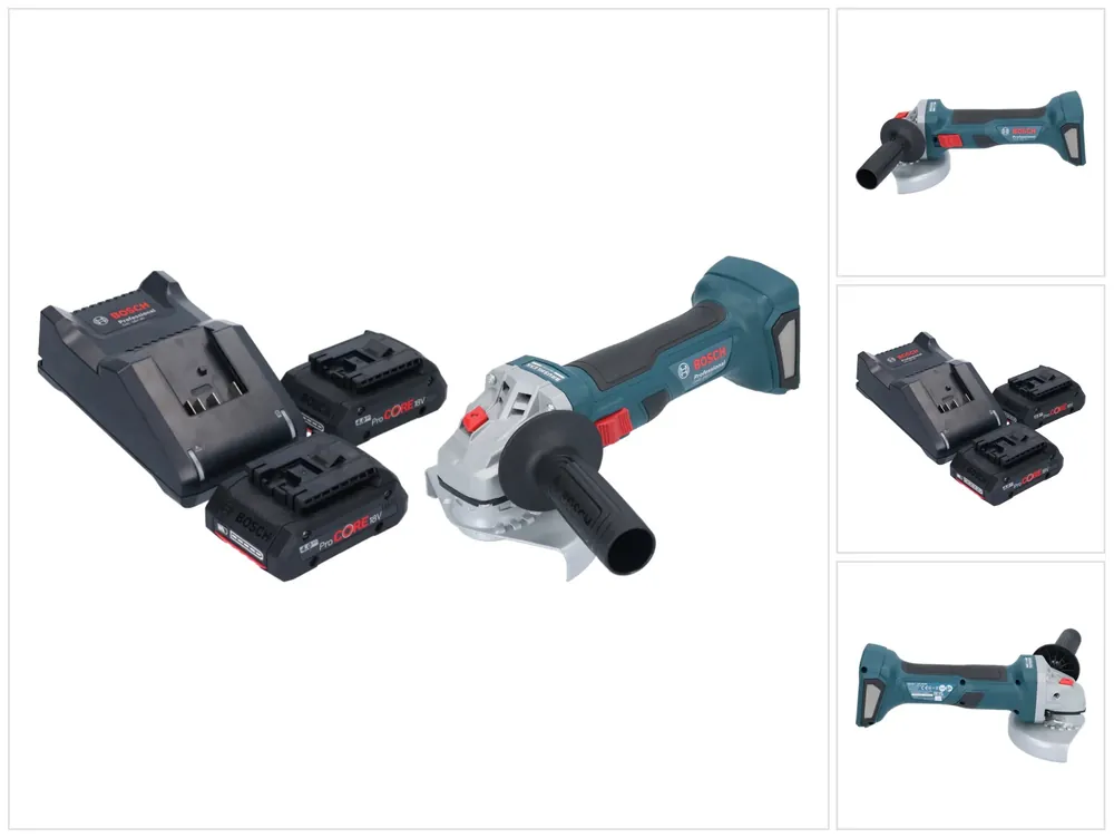 Bosch GWS 18V-7 Professional Akku Winkelschleifer 18 V 125 mm Brushless + 2x ProCORE Akku 4,0 Ah + Ladegerät Expressversand