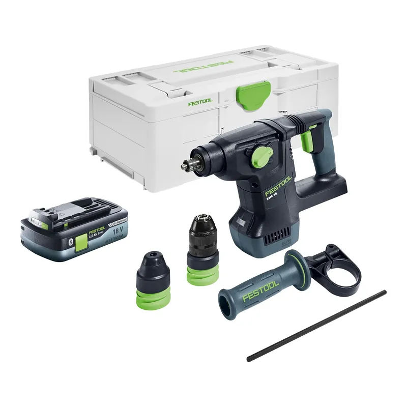 Festool KHC 18 EB-Basic Akku Kombihammer 18 V 2,6 J SDS-Plus Brushless + 1x Akku 4,0 Ah + Systainer - ohne Ladegerät Must-Have