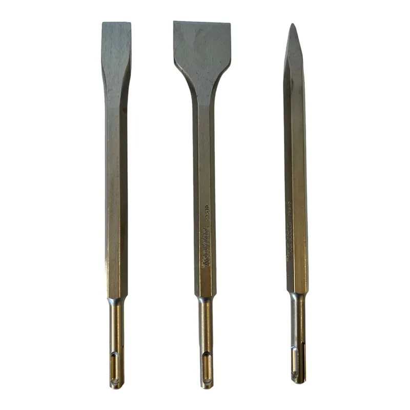 Finale Aktion Makita D-30134 Meißel Set 3 tlg. SDS plus 250 mm Länge Bullenspitze / Kaltmeißel / Skaliermeißel