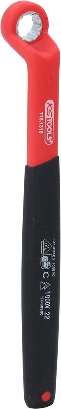 KS TOOLS Isolierter Ringschlüssel, gekröpft, 10 mm ( 118.1310 ) Markenprodukt