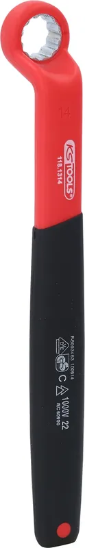 KS TOOLS Isolierter Ringschlüssel, gekröpft, 14 mm ( 118.1314 ) Top-Seller