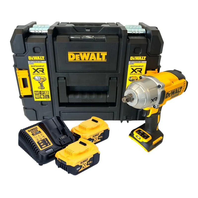Highlight DeWalt DCF 900 P2T Akku Schlagschrauber 18 V 1396 Nm 1/2" + 2x Akku 5,0 Ah + Ladegerät + TSTAK