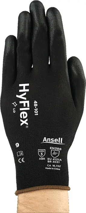 ANSELL Handschuhe HyFlex® 48-101 Größe 10 schwarz ( 4000371048 ) Top-Preis