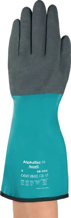 Günstig ANSELL Chemikalienhandschuhe AlphaTec 58-201 Größe 8 grün/grau ( 4000391323 )