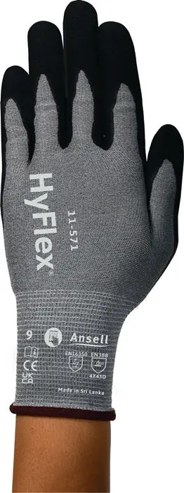 ANSELL Schnittschutzhandschuhe HyFlex® 11-571 Größe 10 schwarz ( 4000391316 ) Preiswert