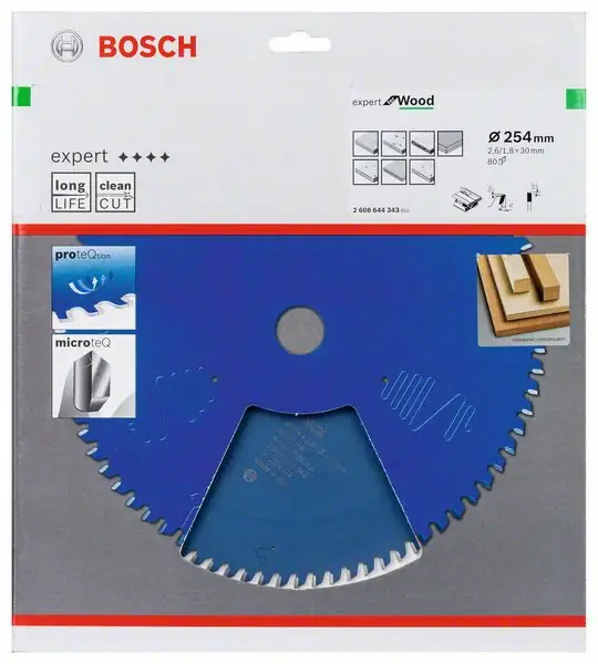 BOSCH Kreissägeblatt Außen-Ø 254 mm Zähnezahl 80 WZ ( 8000342205 ) Top-Seller