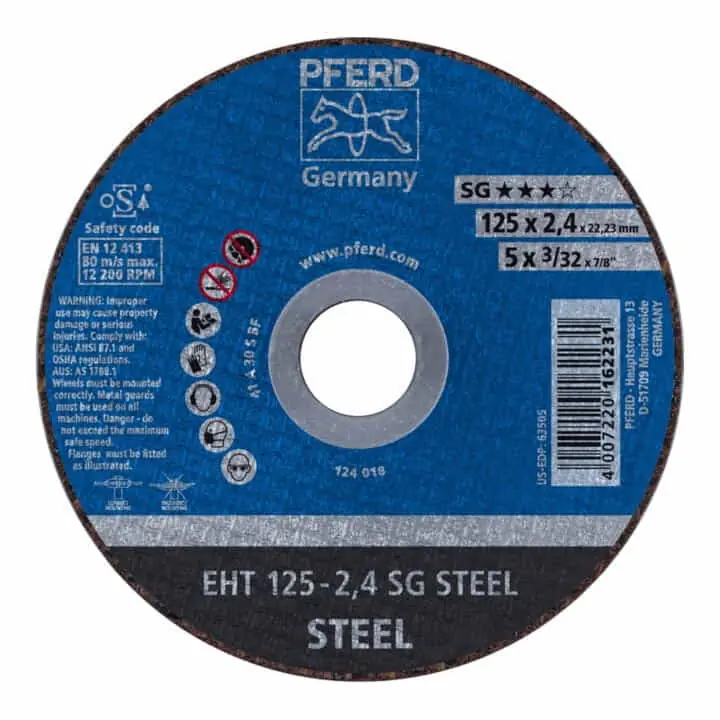 Neue Kollektion PFERD Trennscheibe SG STEEL D125x2,4mm gerade ( 4000841354 )