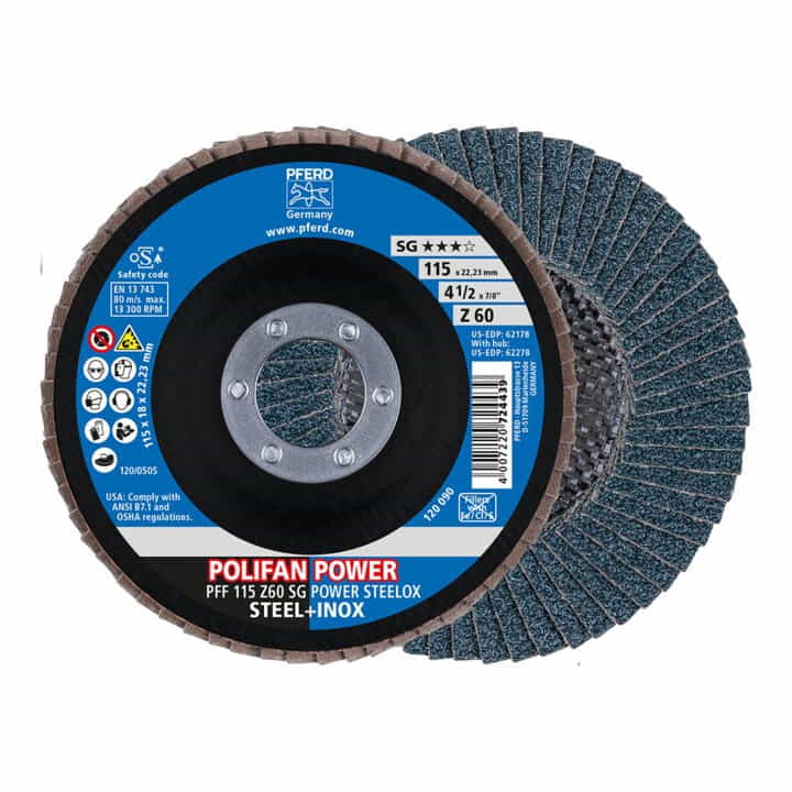 Top-Seller PFERD Fächerscheibe POLIFAN Z SG POWER STEELOX Ø 125 mm Körnung 60 ( 4000842587 )