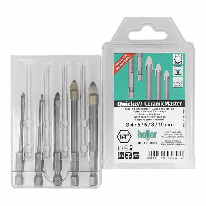 HELLER Bohrersatz QuickBit® Ceramik Master 5-teilig Ø 4, 5, 6, 8, 10 mm ( 4000864209 ) Garantierte Lieferung