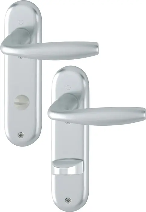 HOPPE Kurzschildgarnitur New York 1810/273KP Aluminium F1 ( 3000203556 ) Letzte Chance