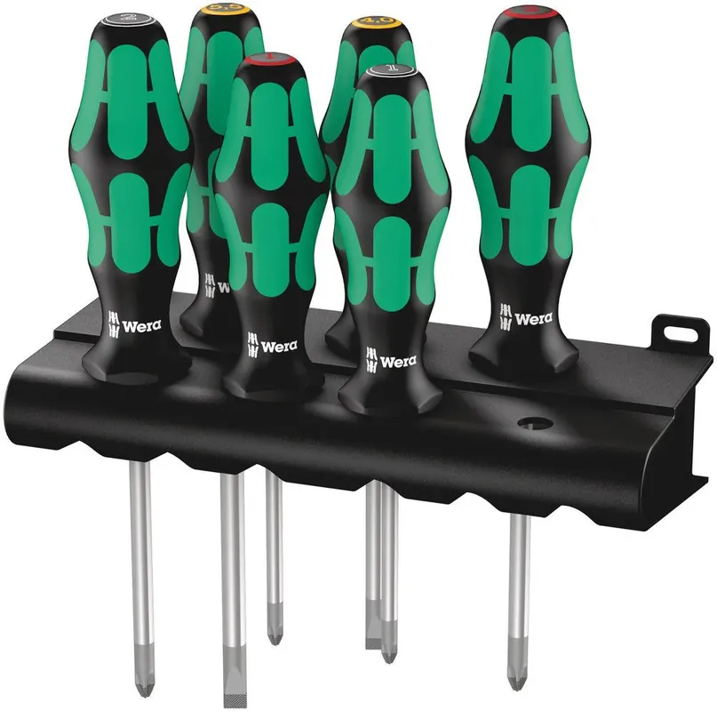 WERA Schraubendrehersatz 335/350/355/6 6-teilig Schlitz / PH / PZD ( 4000827742 ) Versand Am Gleichen Tag