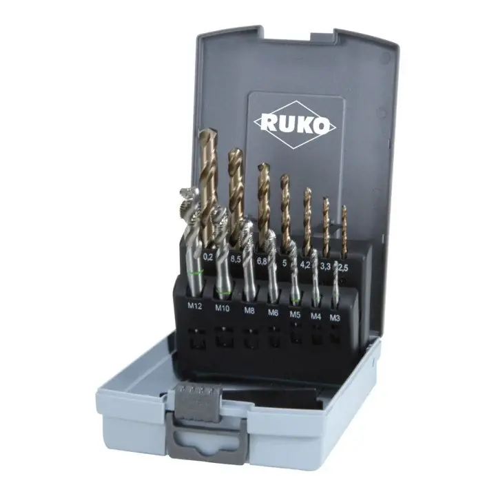 Neu Im Sortiment RUKO Maschinengewindebohrersatz DIN 371/376 C M3-M12 14 teilig ( 4000602049 )