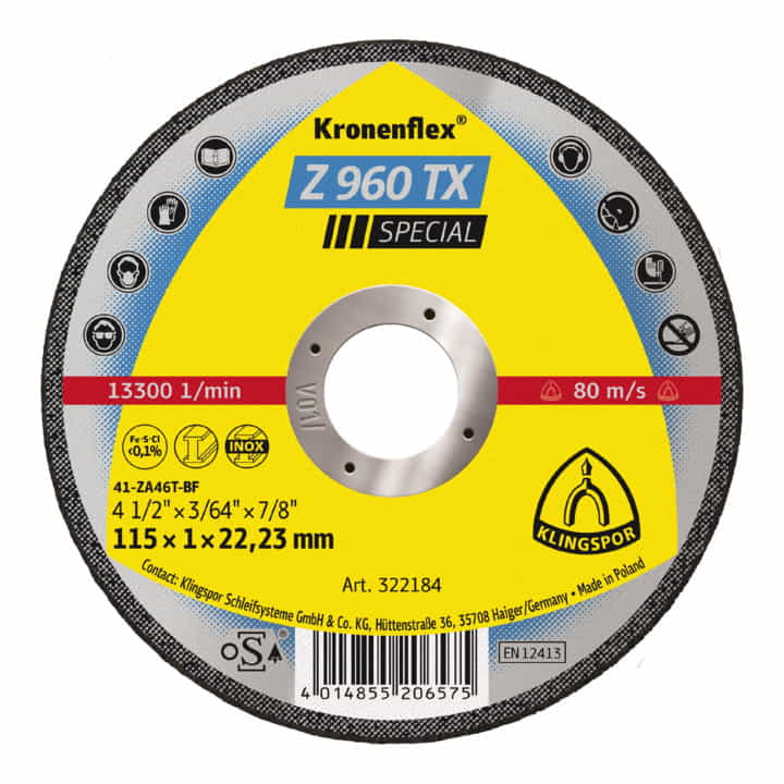 KLINGSPOR Trennscheibe Z 960 TX D125x1mm gerade ( 4000841022 ) Begrenztes Angebot