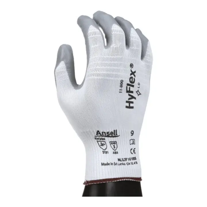 ANSELL Handschuhe HyFlex 11-800 Größe 10 weiß/grau ( 4000371395 ) Sichere Zahlung