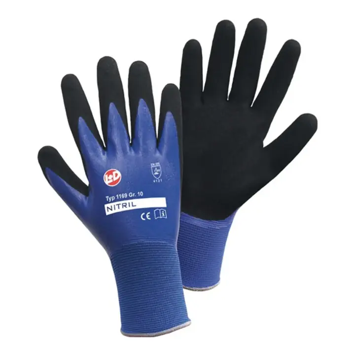 Must-Have LEIPOLD+DÖHLE Handschuhe Nitril Aqua Größe 9 blau/schwarz ( 4000371534 )