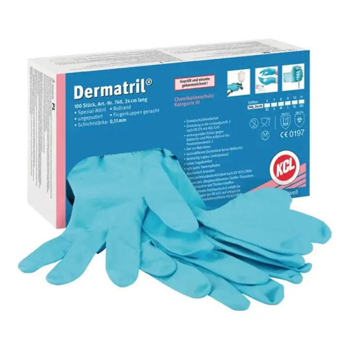 HONEYWELL Einweghandschuhe Dermatril 740 Größe 9 blau ( 4000371730 ) Aktuell