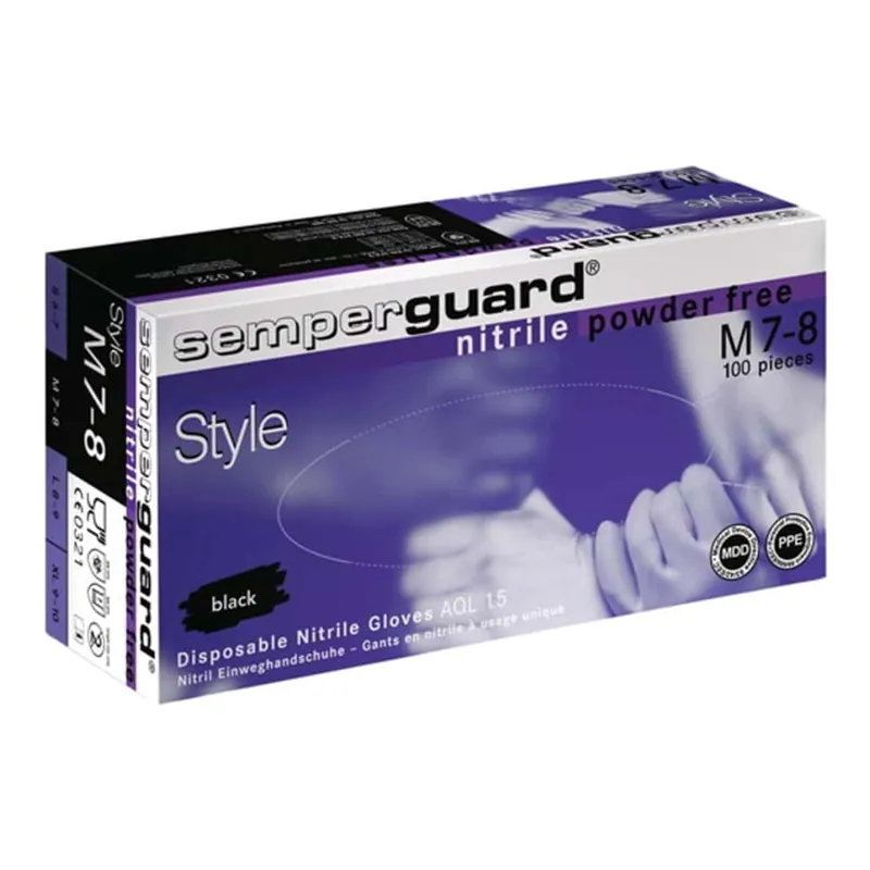 Neue Ware SEMPERMED Einweghandschuhe Semperguard Nitril Style Größe XL schwarz ( 4000371825 )