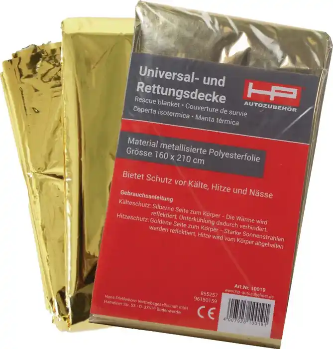 Markenware HP AUTOZUBEHÖR Rettungsdecke DIN 13164 L2100xB1600xH0,2ca.mm ( 4000818628 )
