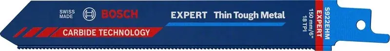 BOSCH Säbelsägeblatt Expert Thin Tough Metal Länge 150 mm Breite 19 mm ( 4000837494 ) Echt