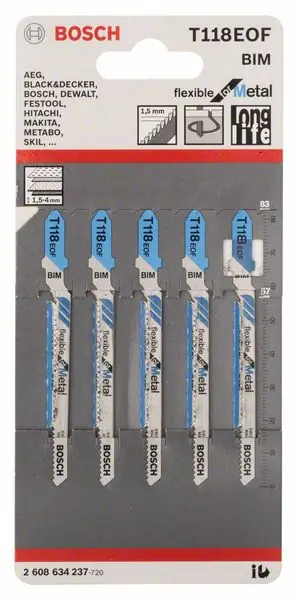 Neue Ware BOSCH Stichsägeblatt T 118 EOF Gesamtlänge 83 mm ( 4000837566 )