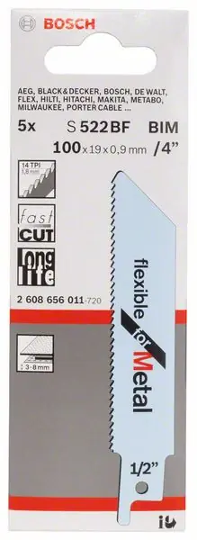 Wochenendangebot BOSCH Säbelsägeblatt S 522 BF Länge 100 mm Breite 19 mm ( 4000837587 )