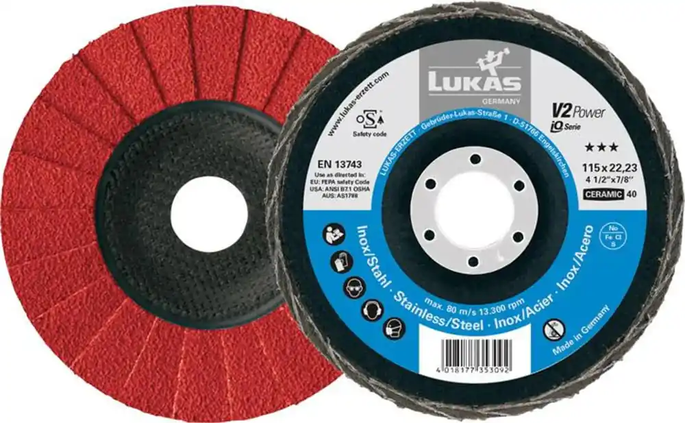Sichere Zahlung LUKAS Fächerscheibe V2 POWER CER Ø 125 mm Körnung 40 flach ( 4000840349 )