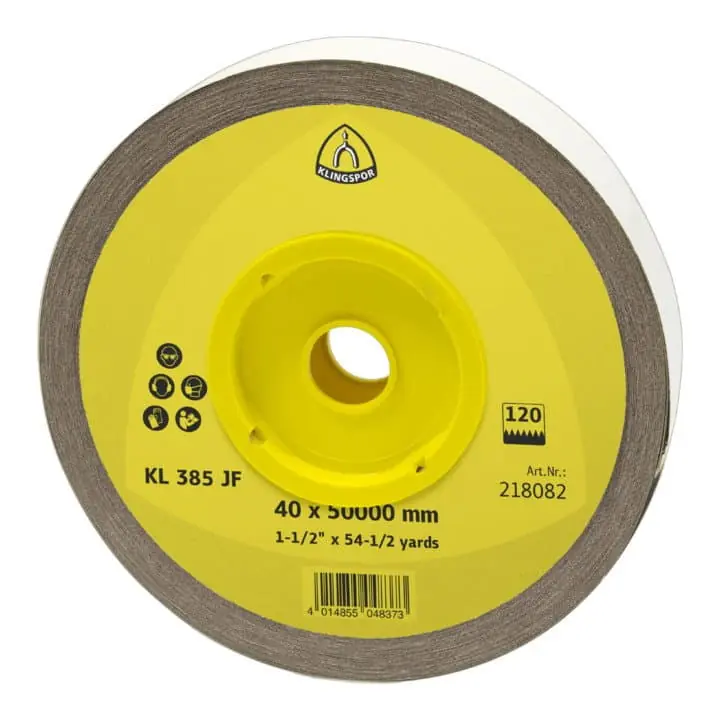 Markenprodukt KLINGSPOR Schleifgeweberolle KL 385 JF 40 mm Körnung 240 ( 4000844445 )