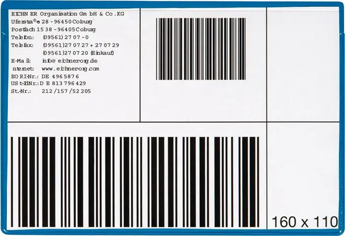 Neuheit EICHNER Etikettentasche B160xH110mm ( 9000451046 )
