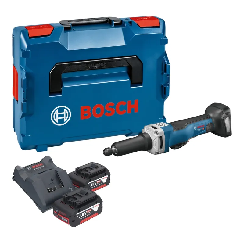 Bosch GGS 18V-23 PLC Professional Akku Geradschleifer 18 V Brushless + 2x Akku 5,0 Ah + Ladegerät + L-Boxx Preisknaller