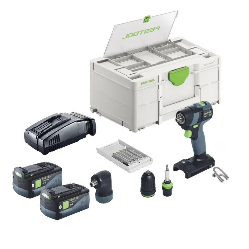Festool TXS 18-Basic-Set Akku Bohrschrauber 18 V 40 Nm Brushless + 2x Akku 5,0 Ah + Schnellladegerät + Systainer Markenprodukt