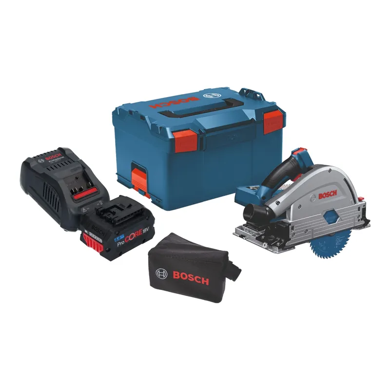 Abverkauf Bosch GKT 18V-52 GC Professional Akku Tauchsäge 18 V 140 mm BITURBO Brushless + 1x ProCore Akku 8,0 Ah + Ladegerät + Connectivity Modul + L-Boxx