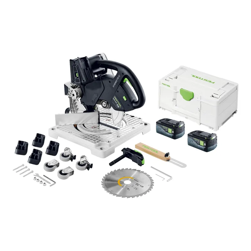 Festool SYMC 70 EB-Basic SYMMETRIC Akku Leistensäge 36 V ( 2 x 18 V ) 216 mm + 2x Akku 5,0 Ah + Systainer - ohne Ladegerät Geprüft