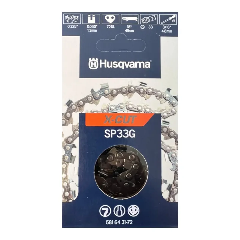 Husqvarna X CUT SP33G 4x Sägekette Ersatzkette Halb Meißel 1,3 mm 33 cm Aktuell
