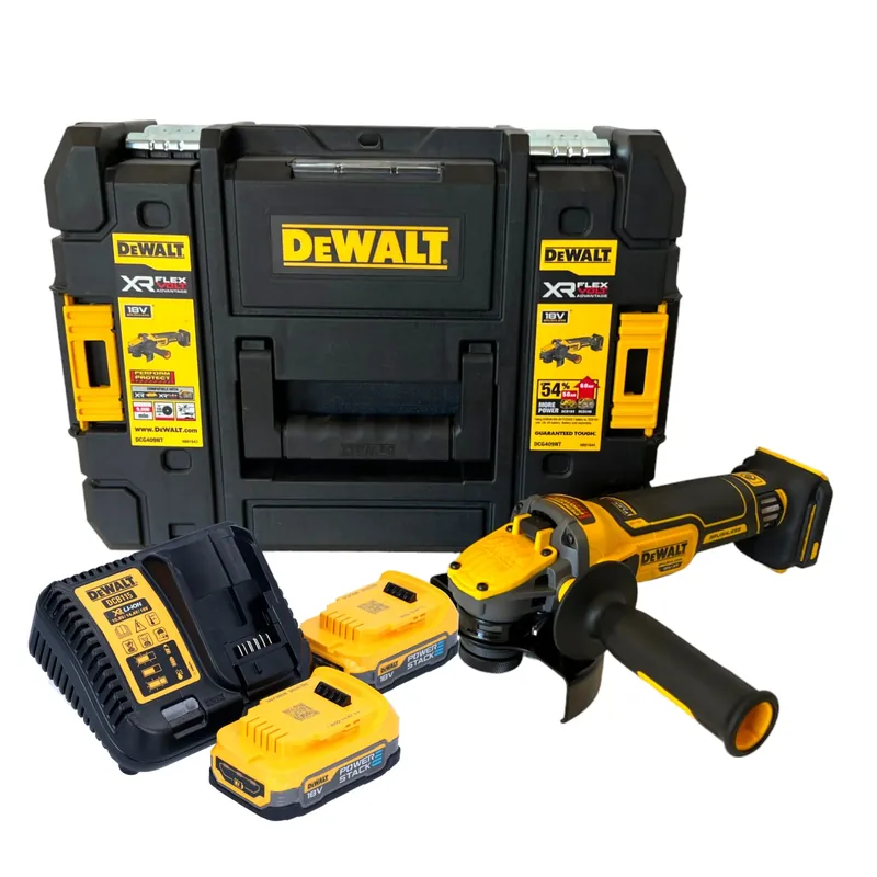 Meistverkauft DeWalt DCG 409 E2T Akku Winkelschleifer 18 V 125 mm Brushless + 2x Powerstack Akku 1,7 Ah + Ladegerät + TSTAK