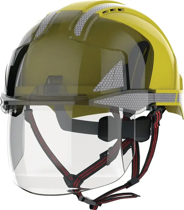 JSP Industriekletterhelm EVO® VISTAshield® Dualswitch™ gelb/rauch ( 4000370824 ) Preisreduziert