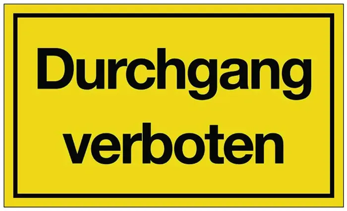 Geprüft Hinweiszeichen ( 3000277105 ) Durchgang verboten Kunststoff