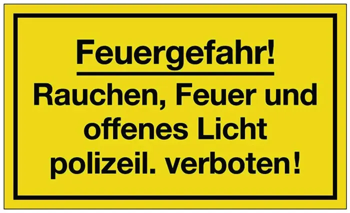 Letzte Chance Hinweiszeichen ( 3000277141 ) Feuergefahr Kunststoff