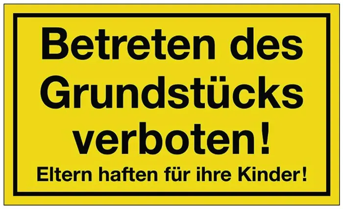 Hinweiszeichen ( 3000277178 ) Grundstück betreten verboten Kunststoff Markenprodukt