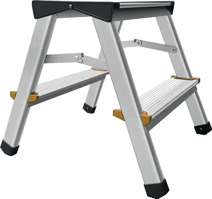 Klapptritt ( 9000465010 ) Stufen einschl. Plattform 2 Aluminium mit Anti-Rutsch-Riffelung Mega-Angebot