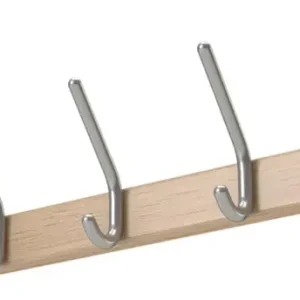 Super-Preis Wandgarderobe ( 3000284076 ) Holzprofil Buche Hakenabstand 150 mm Haken Alu