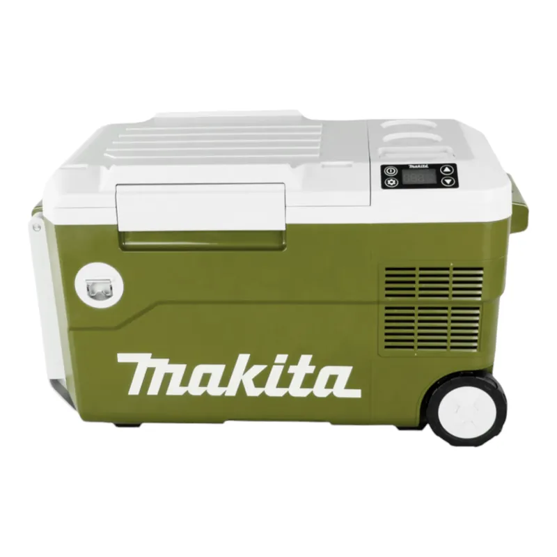 Preisreduziert Makita DCW 180 SFO Akku Kühl und Wärme Box 36 V ( 2x 18 V ) 20 L Olive - Outdoor Adventures Edition + 1x Akku 3,0 Ah + Ladegerät