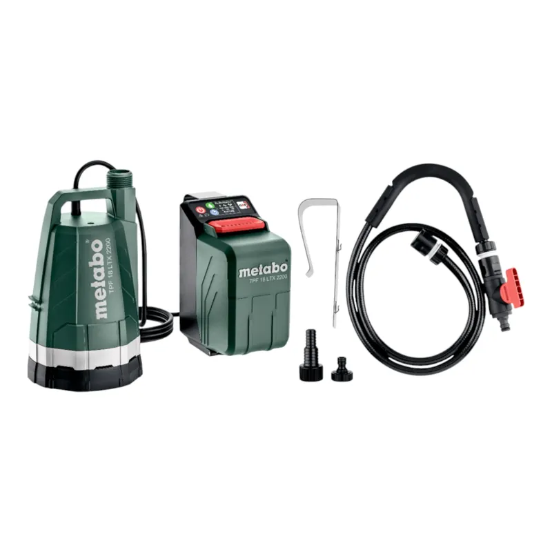 Metabo TPF 18 LTX 2200 Akku Tauch- und Regenfasspumpe 18 V 2200 l/h + 1x LiHD Akku 5,5 Ah + Ladegerät Begrenztes Angebot