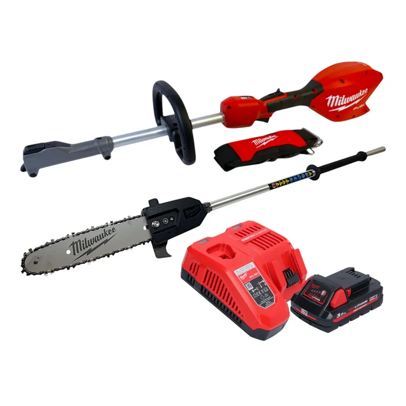 Milwaukee M18 FOPH2-CSA-301 Akku Basiseinheit 18 V Brushless + Hochentaster Aufsatz + 1x Akku 3,0 Ah + Ladegerät Wochenendangebot