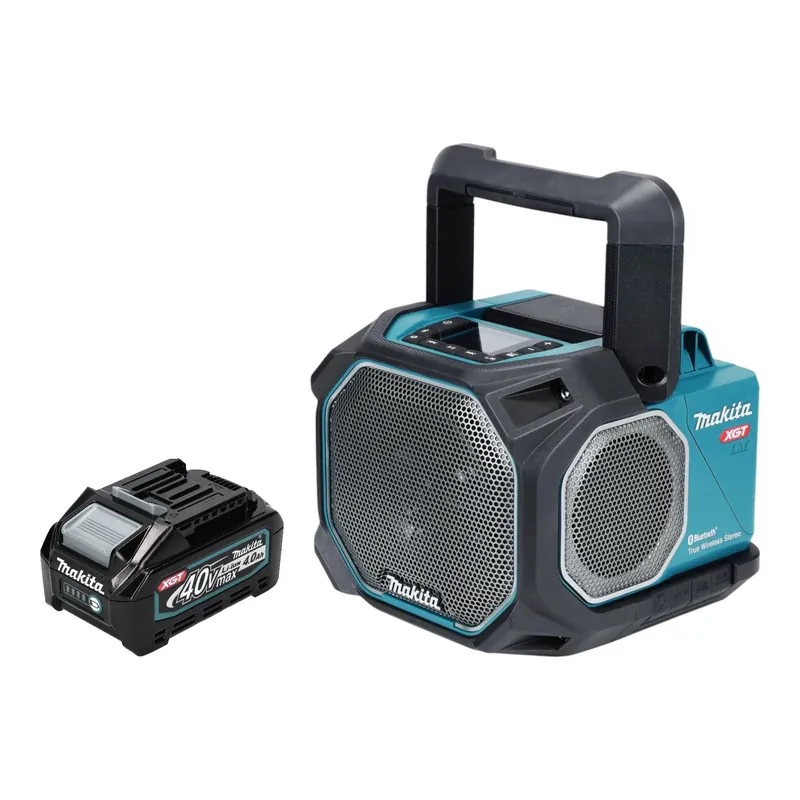 Expressversand Makita MR 014 GM1 Lautsprecher 14,4 / 18 / 40 V AC/DC Bluetooth Mikrofon + 1x Akku 4,0 Ah - ohne Ladegerät
