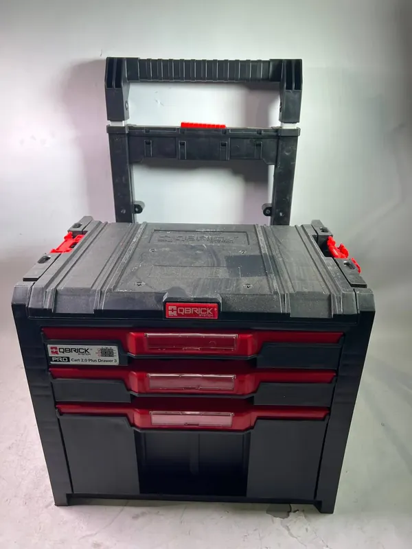 Neue Kollektion Qbrick System PRO Cart 2.0 Plus Drawer 3 mobile Box auf Rädern 520 x 415 x 660 mm 12 l 2x 4,5 l abnehmbarer Doppelteleskopgriff - Beschädigt
