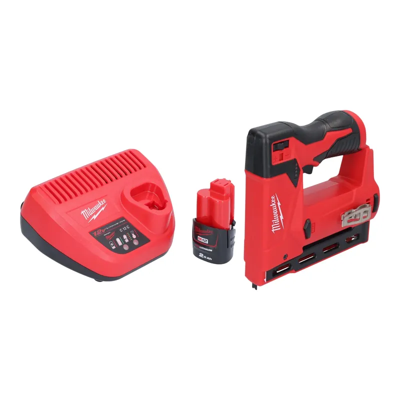 Beliebt Milwaukee M12 BST-201 Akku Tacker 12 V 6 - 14 mm + 1x Akku 2,0 Ah + Ladegerät